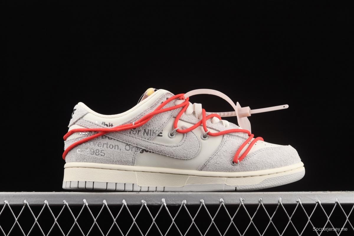 OFF-White x NIKE DUNK Low 12 of 50 OW suede SB buckle rebound fashion casual board shoes DJ0950-118