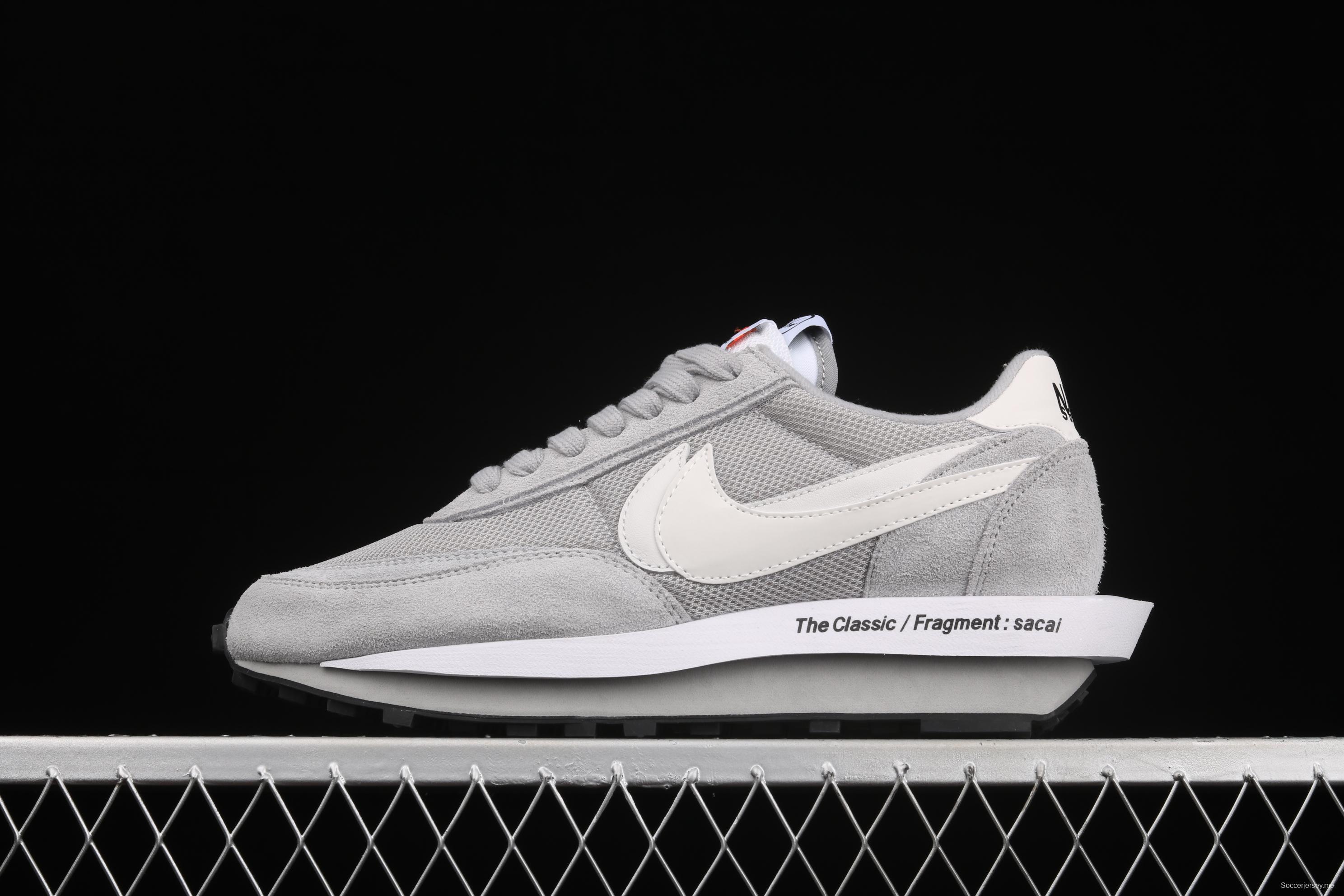 Fragment Design x Sacai x NIKE LDWaffle co-named overlapping design avant-garde waffle deformable leisure jogging shoes DH2684-001