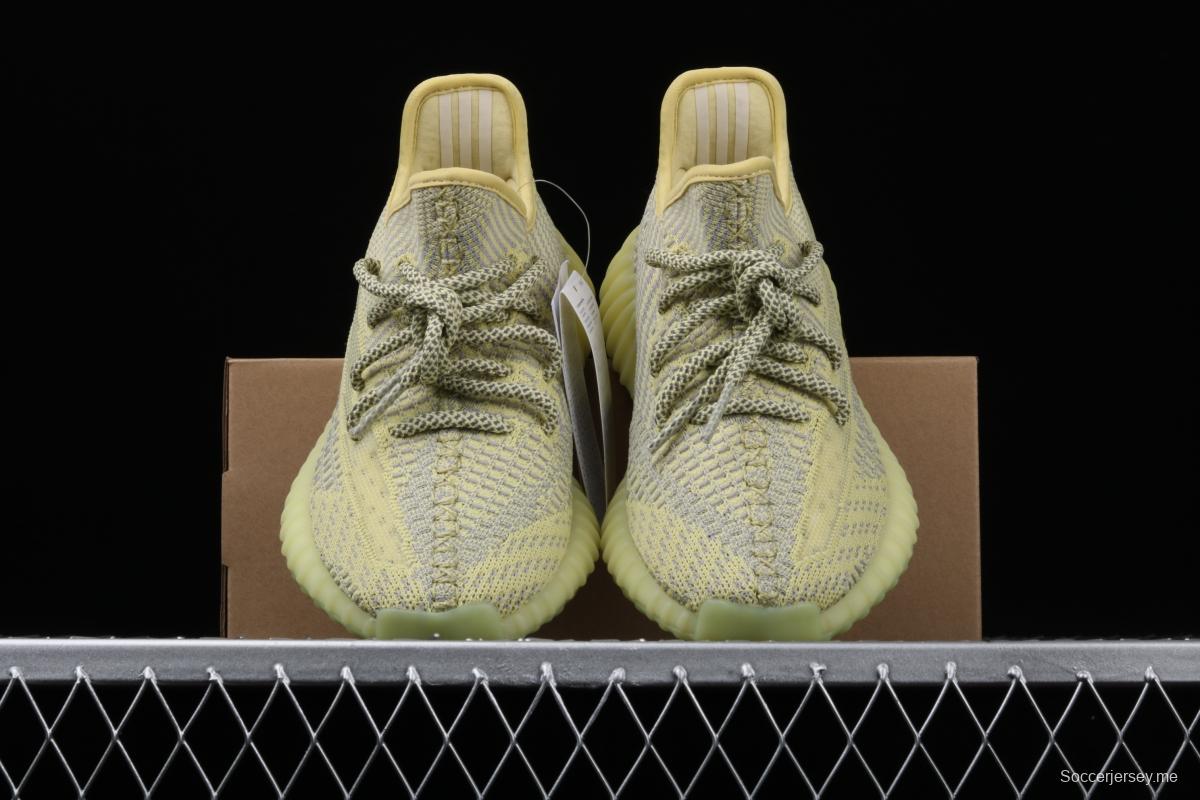 Adidas Yeezy 350 Boost V2 FQ9009 das coconut 350 second generation hollowed-out lemon yellow color matching