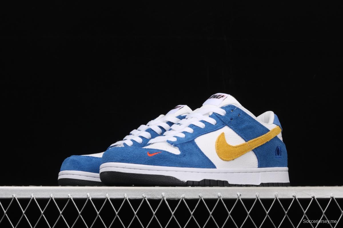 Kasina x NIKE SB DUNK Low co-signed blue and yellow retro low-top leisure sports skateboard shoes CZ6501-100