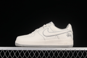 Stussy x NIKE Air Force 11607 Low Stussy co-named rice gray reflective low-top casual board shoes UN1815-802