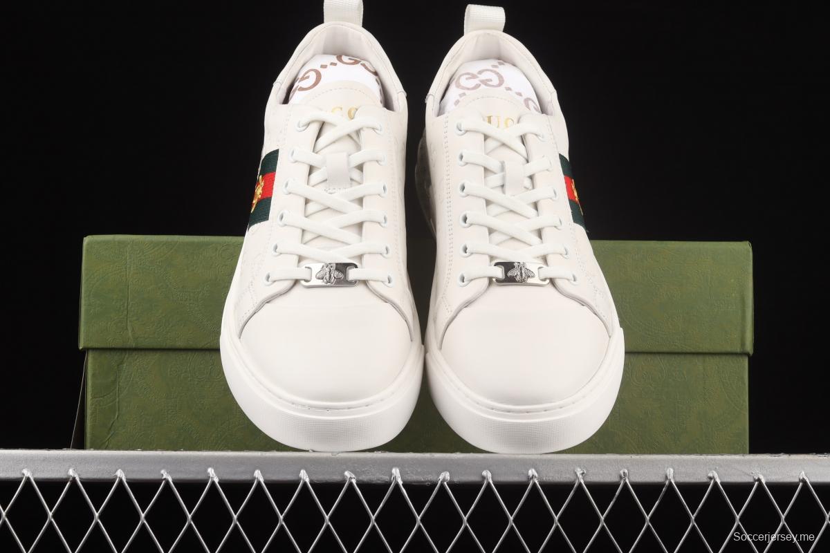 Gucci Ace White embroidered little bee board shoes