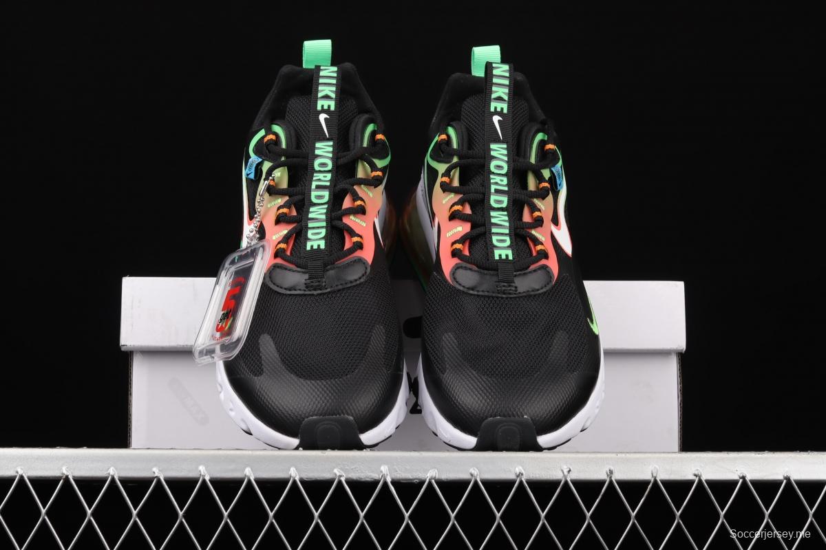 NIKE React Air Max 270Just Do It Takahashi Shield mesh series functional half-palm air cushion running shoes CK6457-001