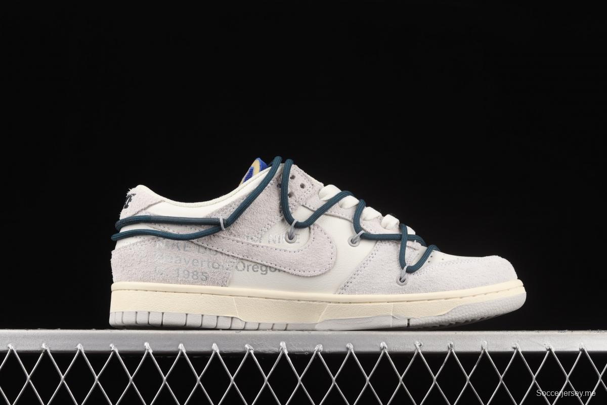 OFF-White x NIKE DUNK Low 12 of 50 OW suede SB buckle rebound fashion casual board shoes DJ0950-111,