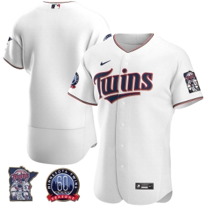 Men's White Home 2020 Authentic 60th Season Anniversary Team Jersey