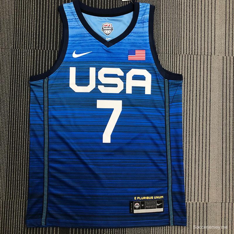 Thai Version Men's Kevin Durant Navy USA Basketball Player Jersey