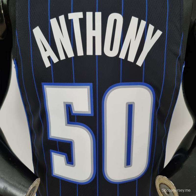 قميص أورلاندو ماجيك أورلاندو ماجيك 75th Anniversaryth Anthony#50 أسود اللون أسود اللون من الدوري الأمريكي للمحترفين
