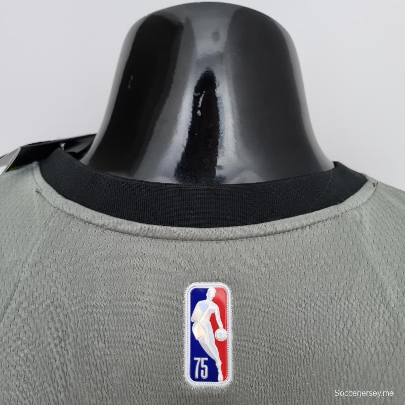 قميص دوري بروكلين نتس بروكلين نتس رقم 75th Anniversaryth Anniversary Durant #7 إصدار مدينة بروكلين نتس إصدار المدينة الرمادي من الدوري الاميركي للمحترفين
