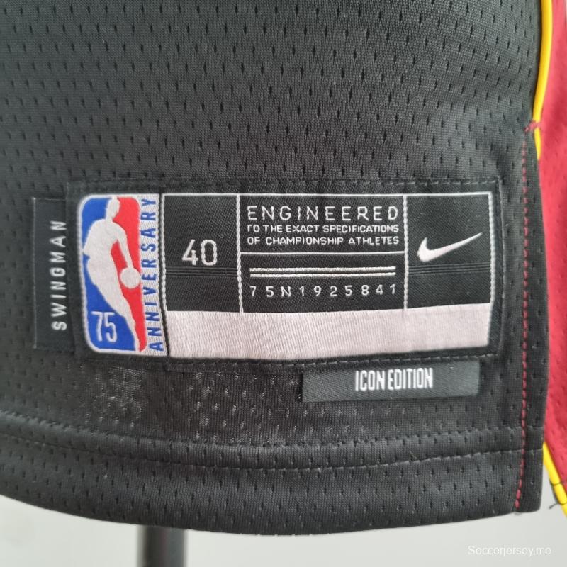 الذكرى السنوية 75 لميامي هيت ميامي هيت OLADIPO#4 قميص دوري كرة السلة الأمريكي للمحترفين أسود
