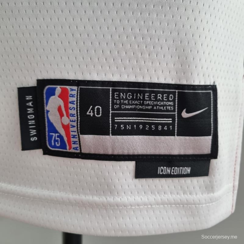 الذكرى 75 لميامي هيت ميامي هيت HERRO#14 قميص دوري كرة السلة الأمريكي للمحترفين الأبيض
