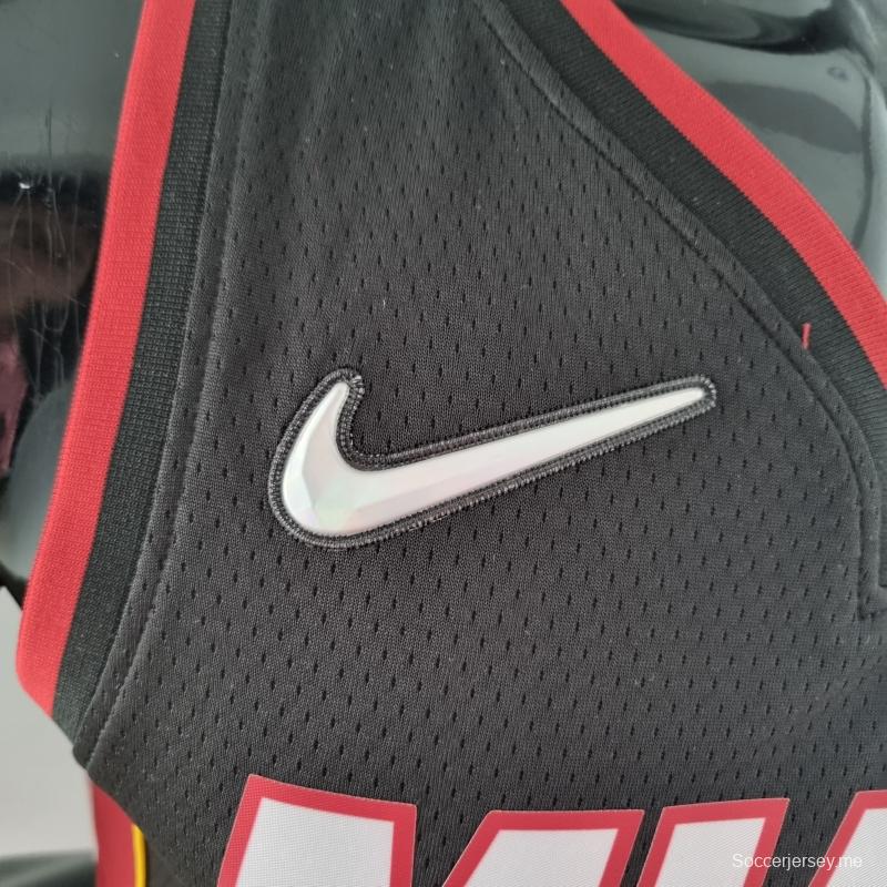 الذكرى 75 لميامي هيت ميامي هيت WADE #3 قميص دوري كرة السلة الأمريكي للمحترفين الأسود
