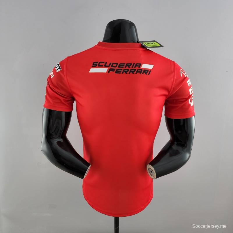 2022 قمصان فيراري F1 F1 فيراري باللون الأحمر الراعي الكامل #0007
