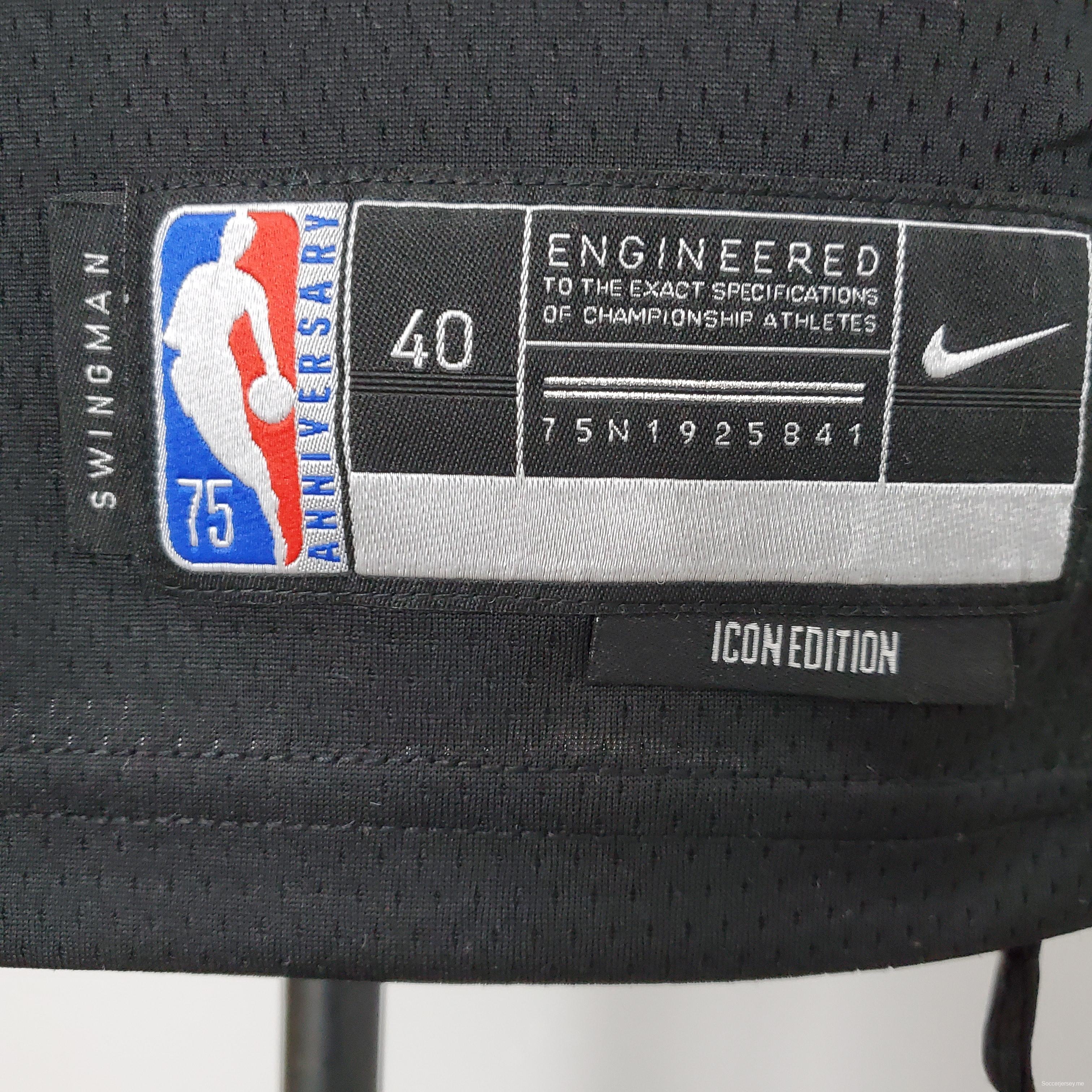 الذكرى 75 لرابطة دوري كرة السلة الأمريكي للمحترفين سيمونز #10 نتس قميص أسود اللون
