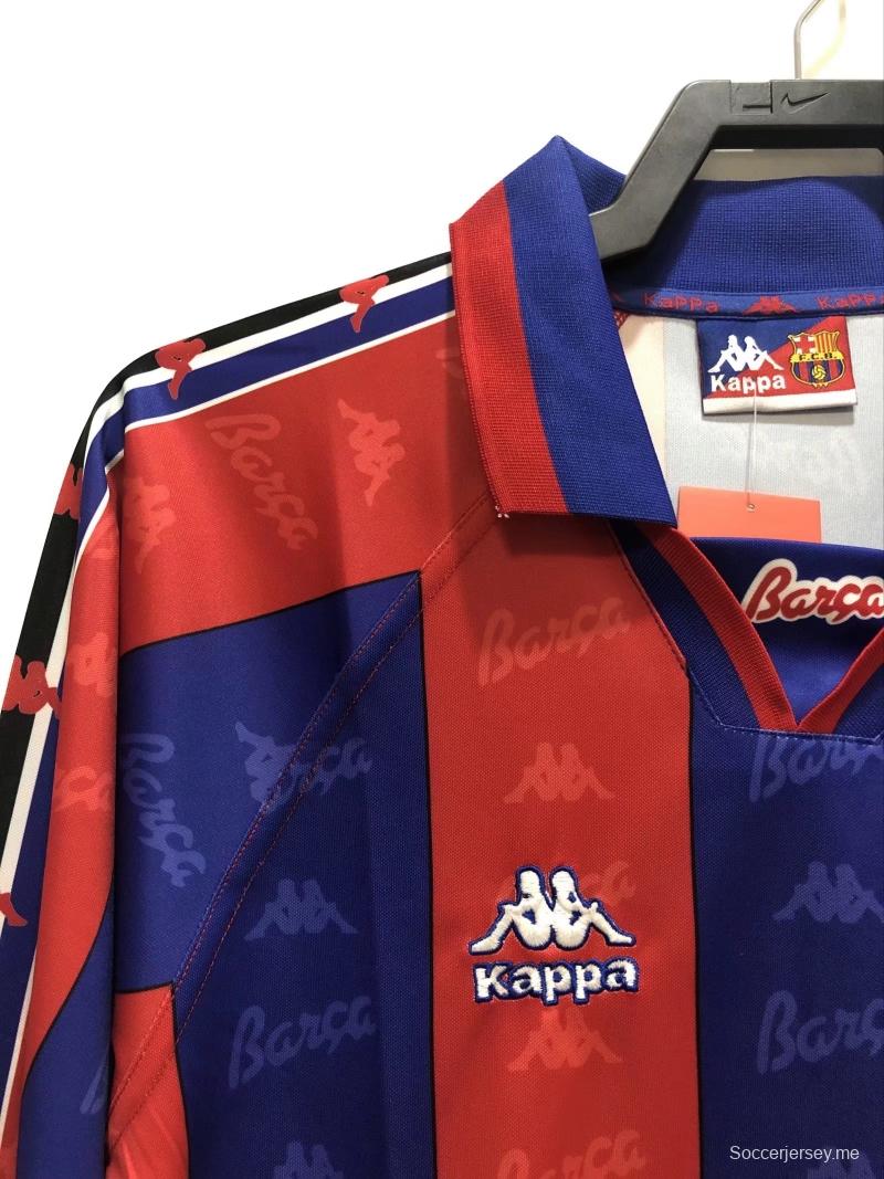 قميص ريترو 96/97 بأكمام طويلة الأكمام من برشلونة
