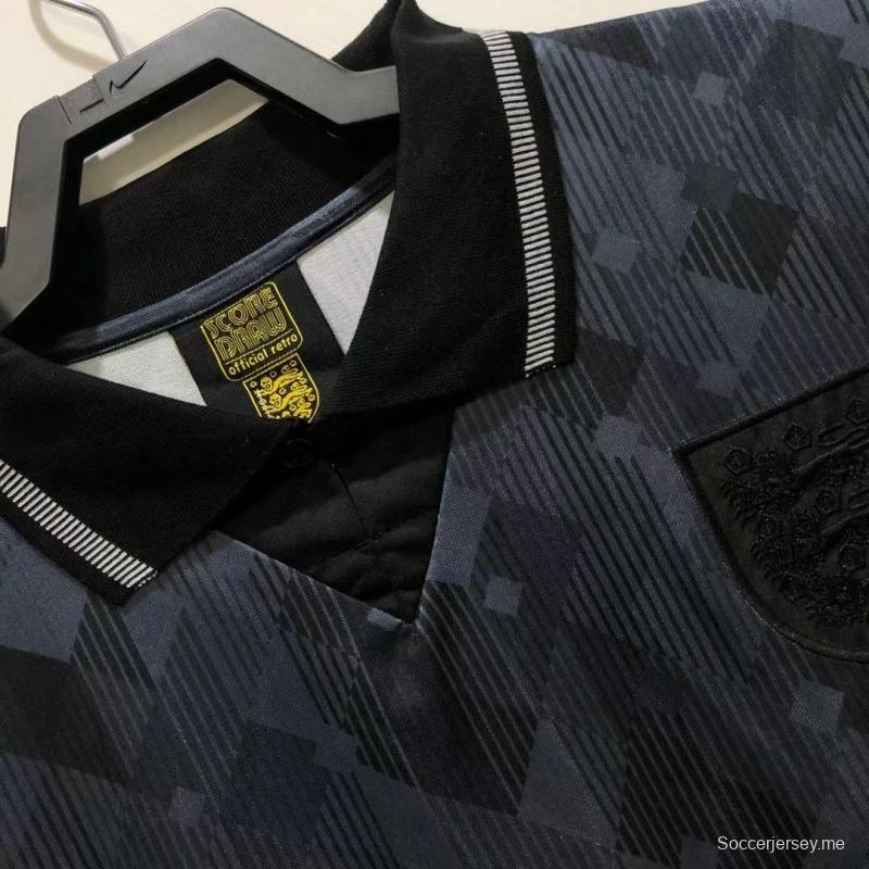 قميص كرة قدم أسود عتيق موديل 1990 إنجلترا 1990 ذهاباً وإياباً
