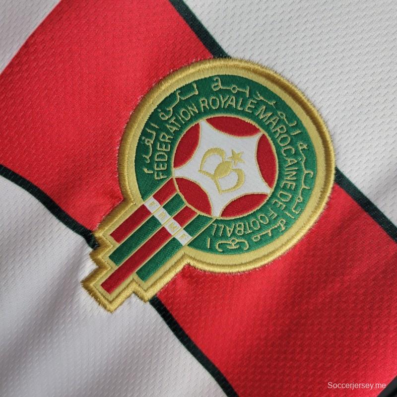 قميص كرة قدم بأكمام طويلة ريترو 1998 المغرب خارج الديار
