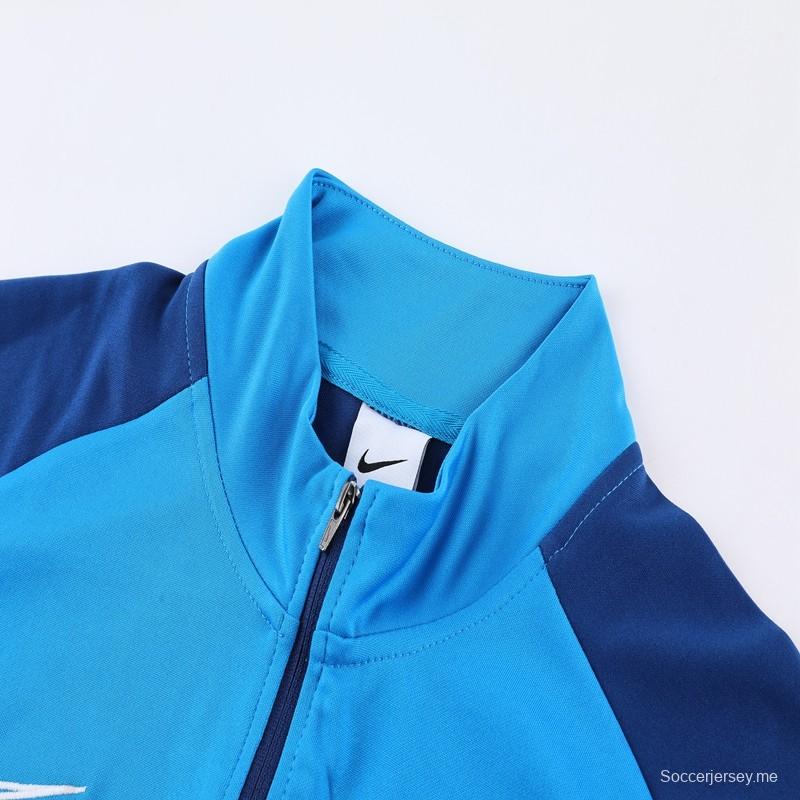 2023 جاكيت NIKE أزرق نصف سحاب + بنطلون + بنطلون
