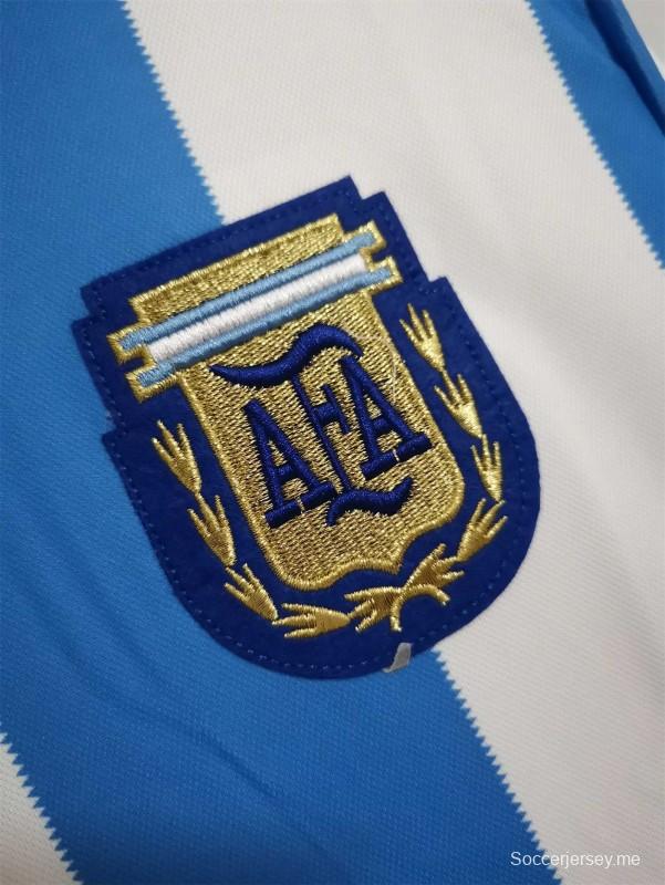 قميص المنتخب الأرجنتيني بأكمام طويلة الأكمام ريترو 1986
