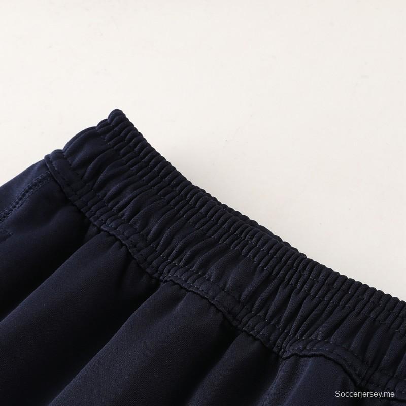 23 24 23 24 ريال مدريد أزرق داكن كامل السحاب + بنطلون + بنطلون
