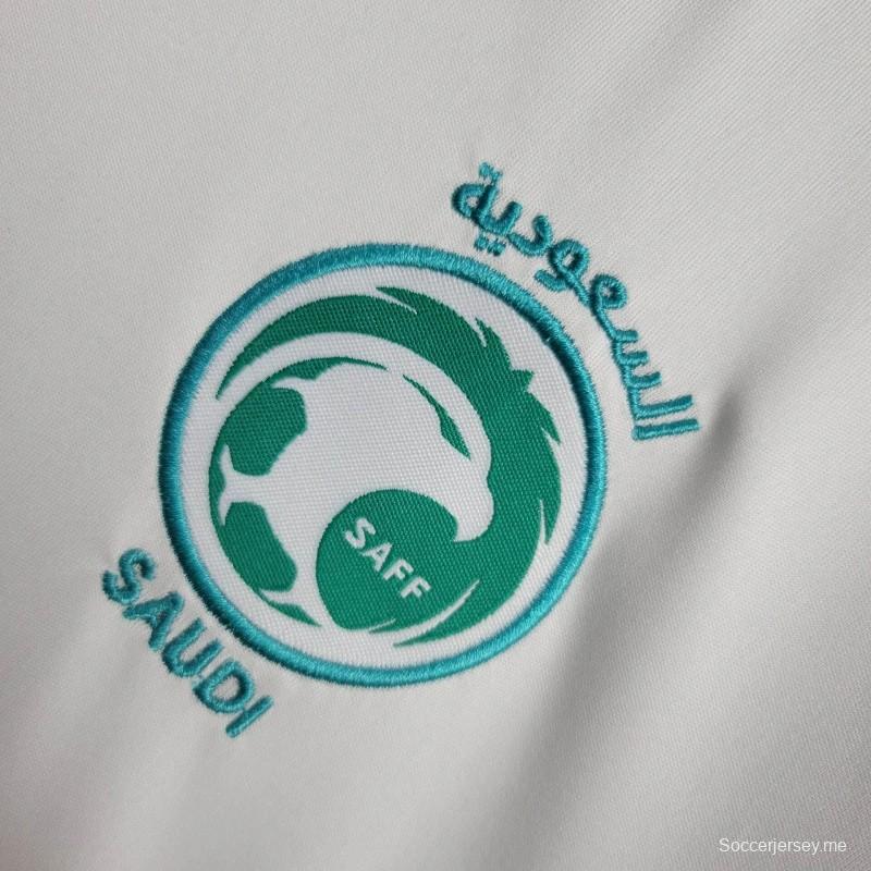 2024 قميص المملكة العربية السعودية الخارجي 2024 أطفال السعودية الأبيض
