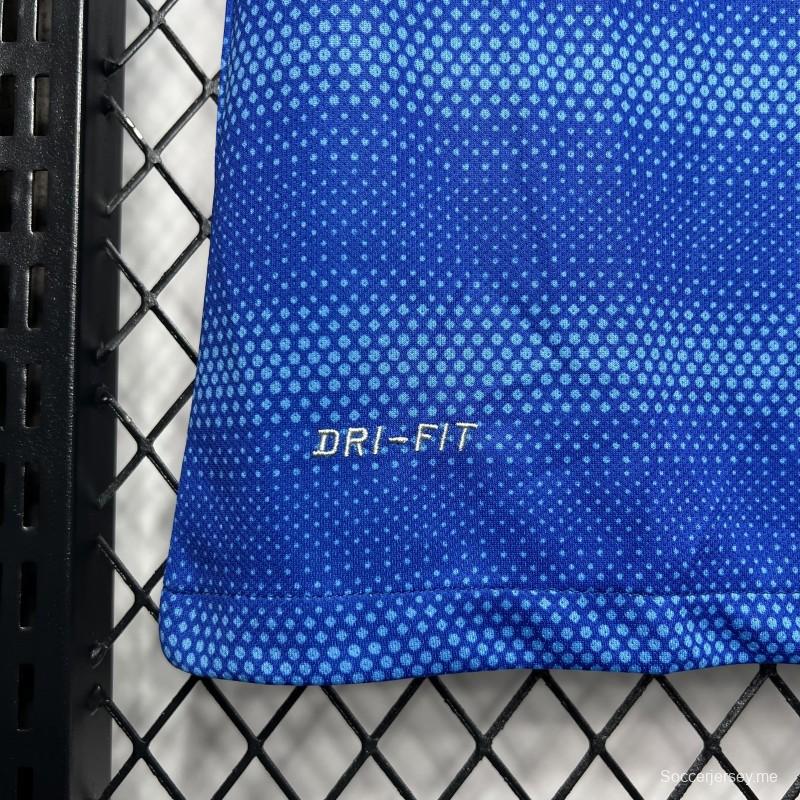 قميص البرازيل 2014 ريترو 2014 أزرق اللون الأزرق
