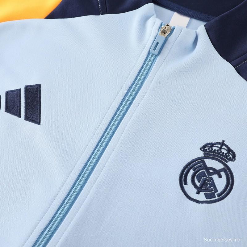 24/25 ريال مدريد أزرق فاتح/أصفر أزرق فاتح/أصفر سحاب كامل + بنطلون طويل
