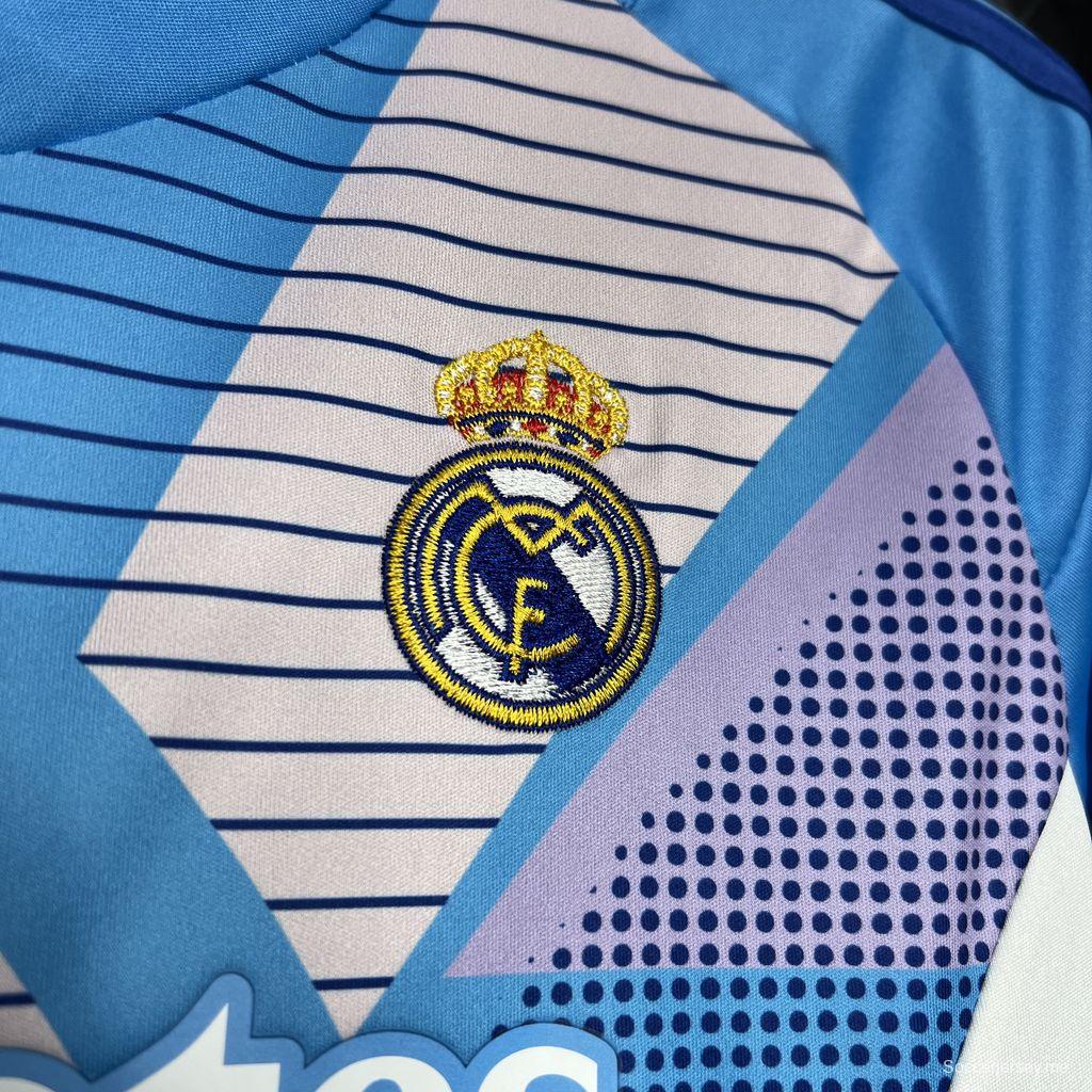 24/25 قميص أزرق لحارس مرمى ريال مدريد للأطفال
