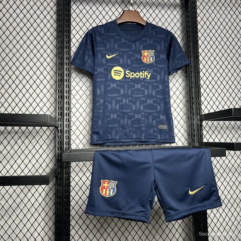24/25 قميص أطفال برشلونة Away برشلونة أزرق دايل

