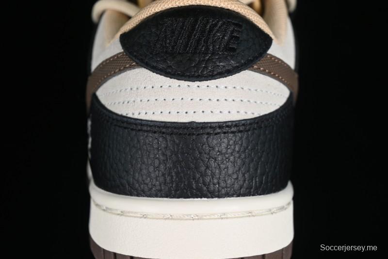 Nike Dunk Low "Mars Stone" Witch Puppet Themed SB Lace-Up Low-Top Casual Sneakers in Black/Mocha Brown - DR9704-200