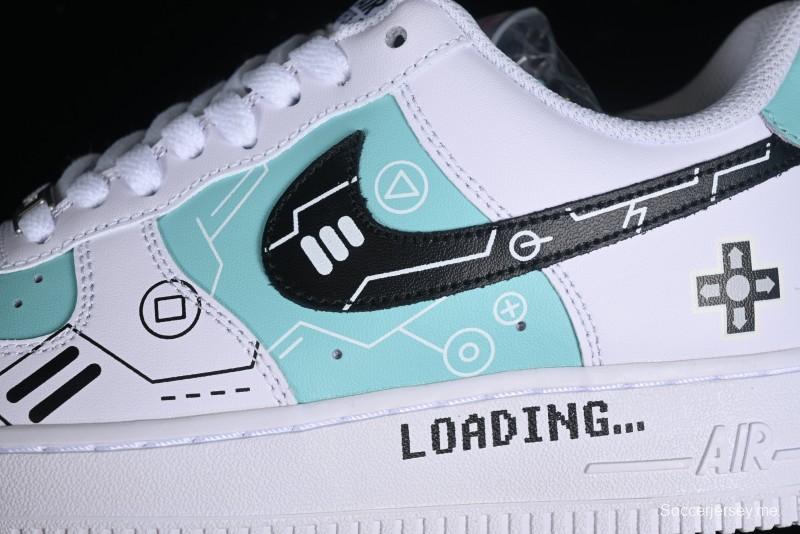 Nike Air Force 1 '07 Low PS5 Gaming Theme Ice Green Casual Sneakers - CW2288-114