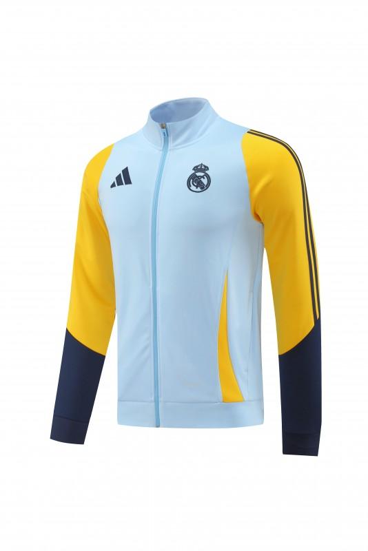 24/25 ريال مدريد أزرق فاتح/أصفر أزرق فاتح/أصفر سحاب كامل + بنطلون طويل