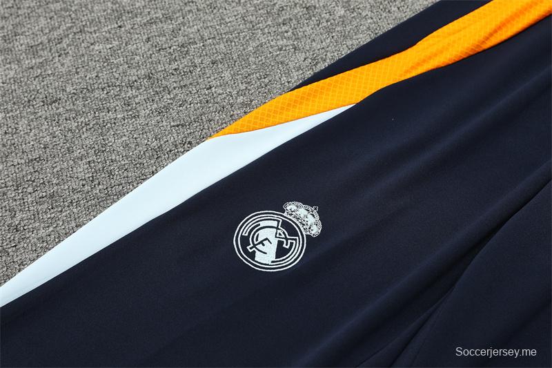 24/25 ريال مدريد سترة نصف سحاب باللون الكحلي + بنطلون طويل + بنطلون طويل

