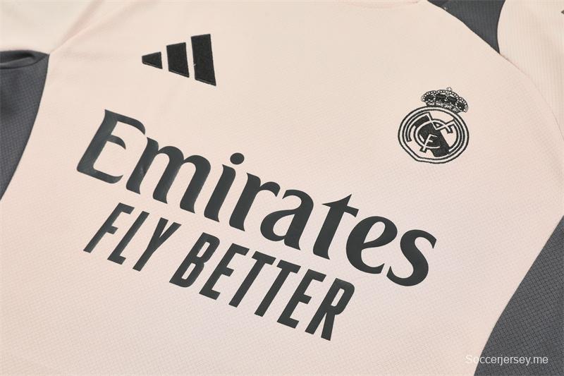 24/25 ريال مدريد قميص قصير الأكمام وردي اللون الوردي + شورت قصير الأكمام
