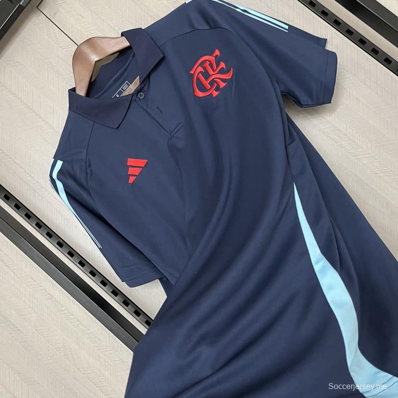 25/26 فلامنجو فلامنجو قميص بولو أزرق غامق S-XXXXL