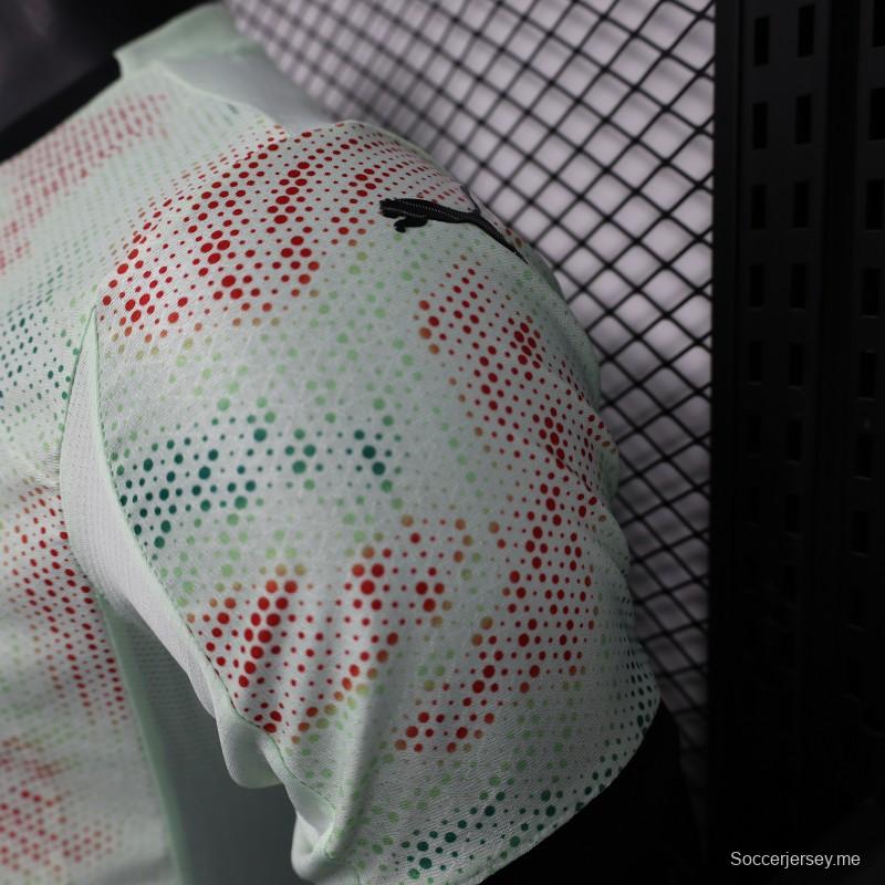 إصدار اللاعب 2025 قميص البرتغال الخارجي 2025 قميص البرتغال الأخضر النعناعي بنقشة رسومات