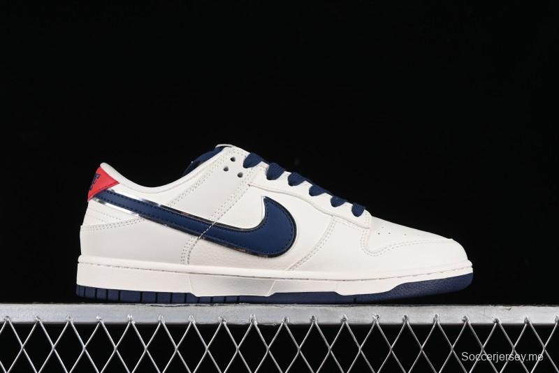 Stussy x Nike SB Dunk Low Anniversary Custom Sneakers with Blue Swoosh - DQ1098-379