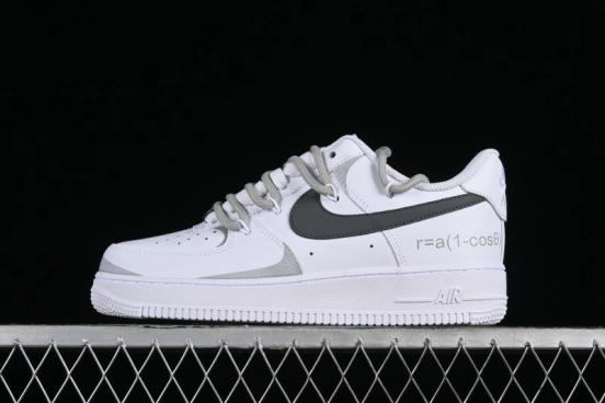 Nike Air Force 1 '07 Low Spray Paint White Grey Strap Low-Top Casual Sneakers - ZH0316-017