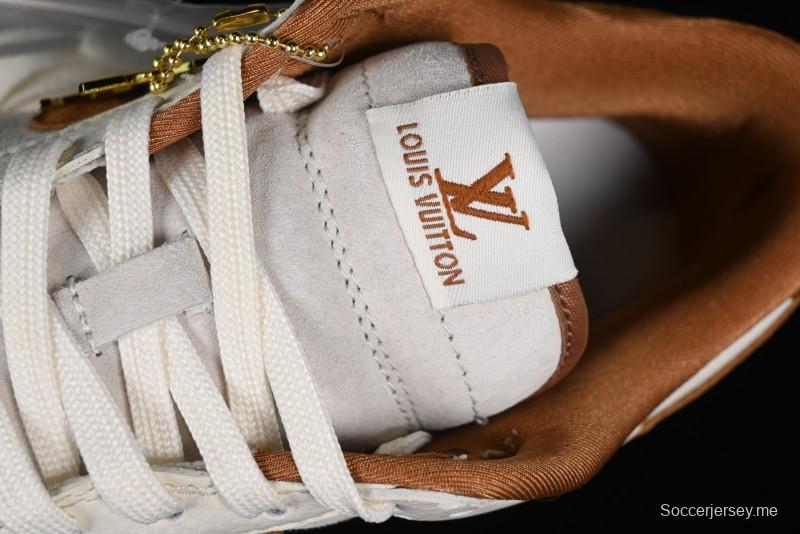 Nike SB Dunk Low LV Collaboration - Chocolate Anniversary High-End Custom Low-Top Casual Skate Shoes - FC1688-133