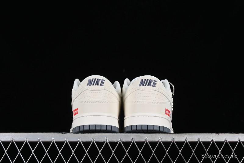 Nike SB Dunk Low Supreme Collaboration - Double Swoosh Anniversary Customized Low-Top Casual Sneakers - BB8675-105