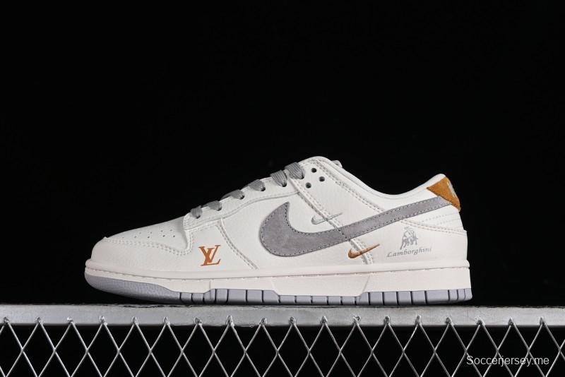 Nike SB Dunk Low LV Collaboration - Beige Grey Lamborghini Anniversary Custom Low-Top Casual Sneakers - FC1688-191