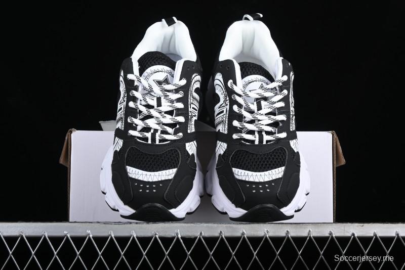 Dior Chrono Round Toe Lace-Up Lifestyle Casual Running Sneakers - 6865 BLACK WHITE