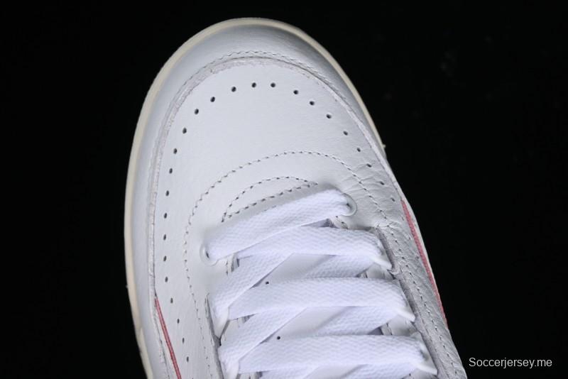 Nike Air Jordan 2/3 Retro Low Top Basketball Shoes in White and Red - FD0383-161