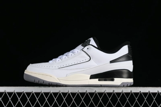 Nike Air Jordan 2/3 Retro Low-Top Basketball Shoes in White/Black - FD0383-100
