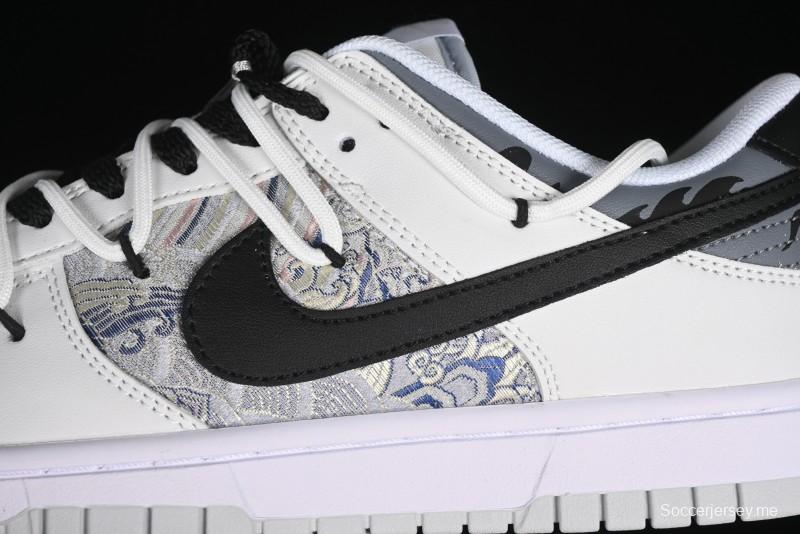 Nike Dunk Low CNY Year of the Dragon Limited Edition SB Lace-Up Casual Sneakers with Silver-White Design - DV0831-101