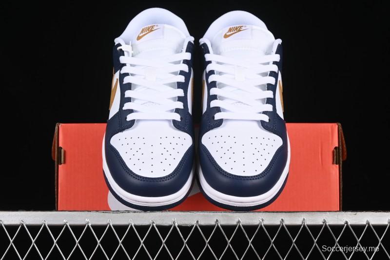 Nike Dunk Low SB Skateboarding Shoes in Black/White/Gold Colorway - FB9109-111