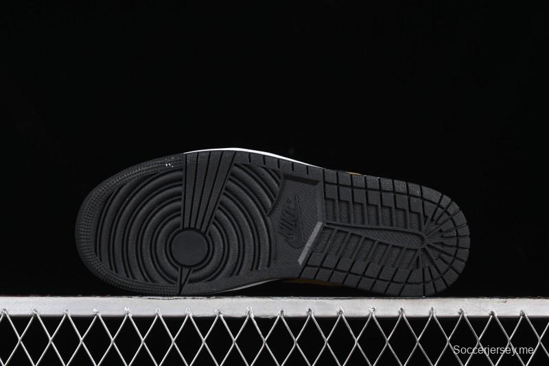 Nike Air Jordan 1 Low AJ1 Black White Gold Hook Basketball Shoes - 553558-172