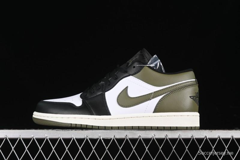 Nike Air Jordan 1 Low "Medium Olive" Retro Casual Sneakers - 553558-092