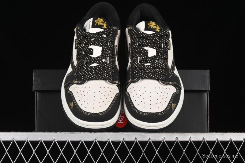 Nike Travis Scott x Fragment Design x Air Jordan 1 Low OG SP AJ1 Black Wukong Collaboration - CH6336-012