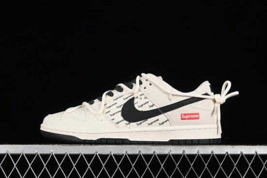 Nike SB Dunk Low Supreme Collaboration - Starry Night Black Engraving Anniversary High-End Custom Low-Top Casual Skate Shoes - JJ5688-108