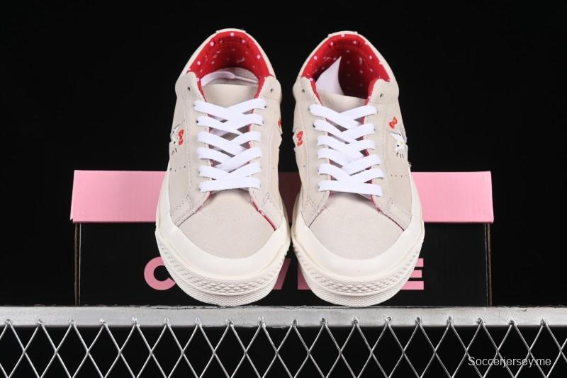 Converse One Star x Hello Kitty Low Top Casual Sneakers with Crystal Outsole and Replaceable Laces - 162937C